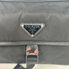 Prada Black Re-Nylon Saffiano Trim Crossbody Bag