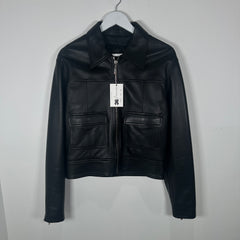 Yves Saint Laurent Rive Gauche 1990's Leather Field Jacket Size 50