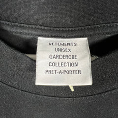 Vetements Black 'X-Large' Logo Tee Size M
