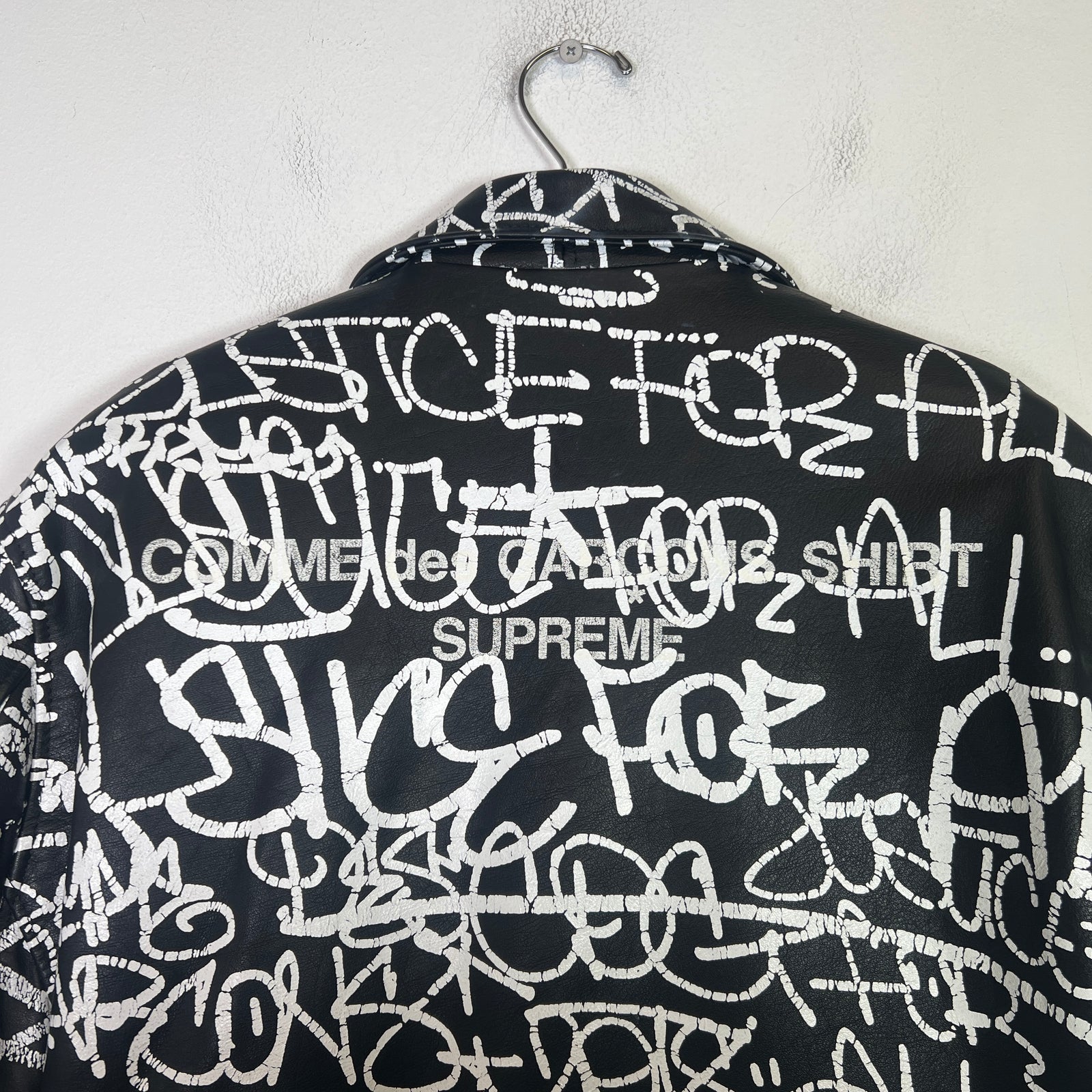 Supreme x Comme Des Garcons SHIRT x Schott Painted Perfecto Leather Biker Jacket Size L