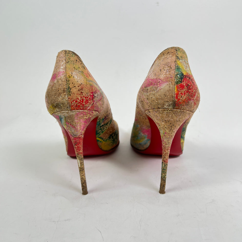 Christian Louboutin Blooming Cork Pigalle Follies 100 Heels