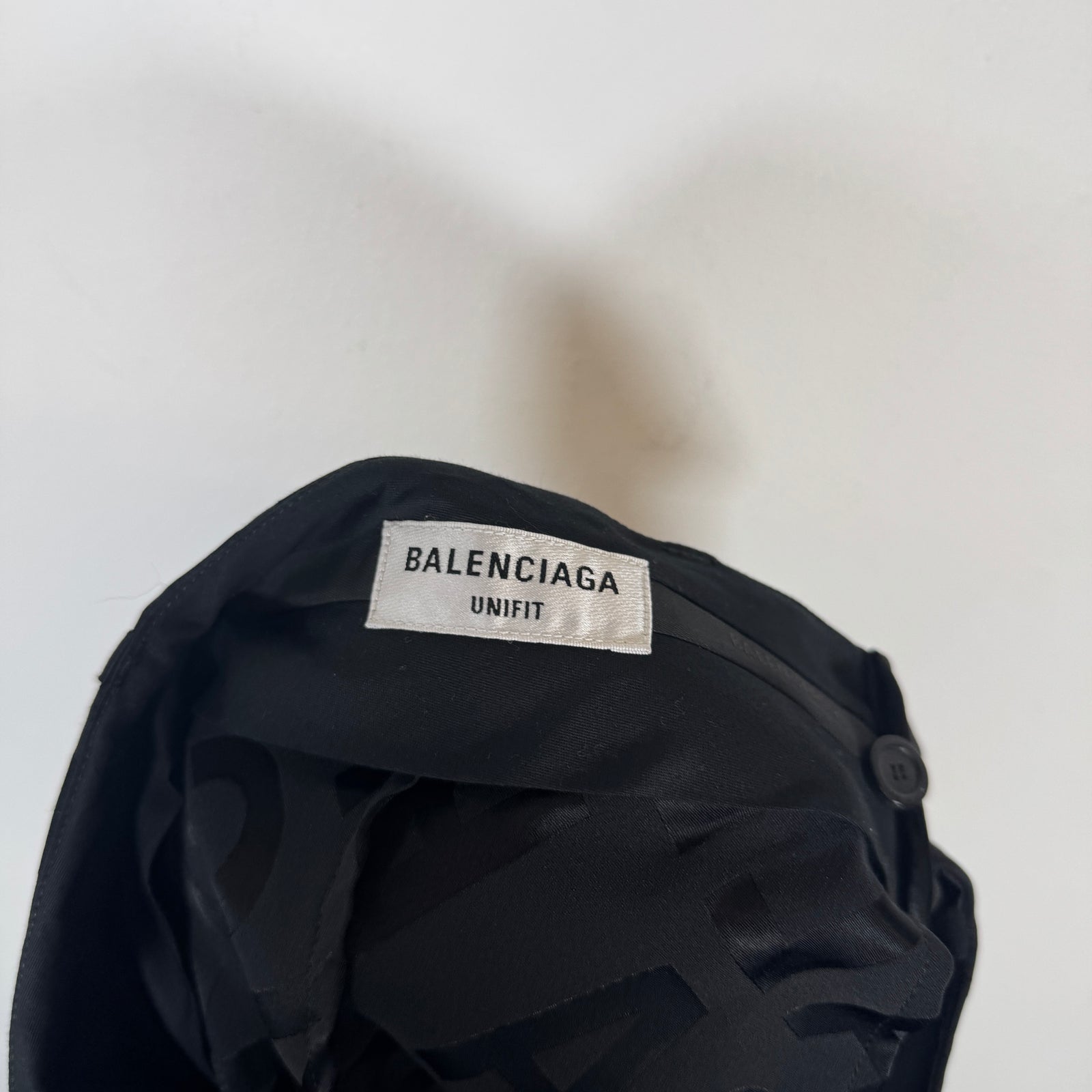 Balenciaga Black Satin AOP Suit Trousers Size XS