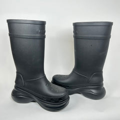 Balenciaga x Croc Black Rubber Boots Size 36