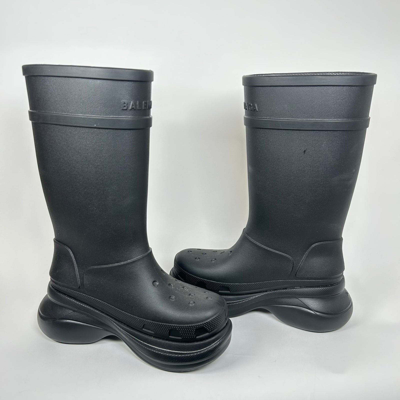 Balenciaga x Croc Black Rubber Boots Size 36