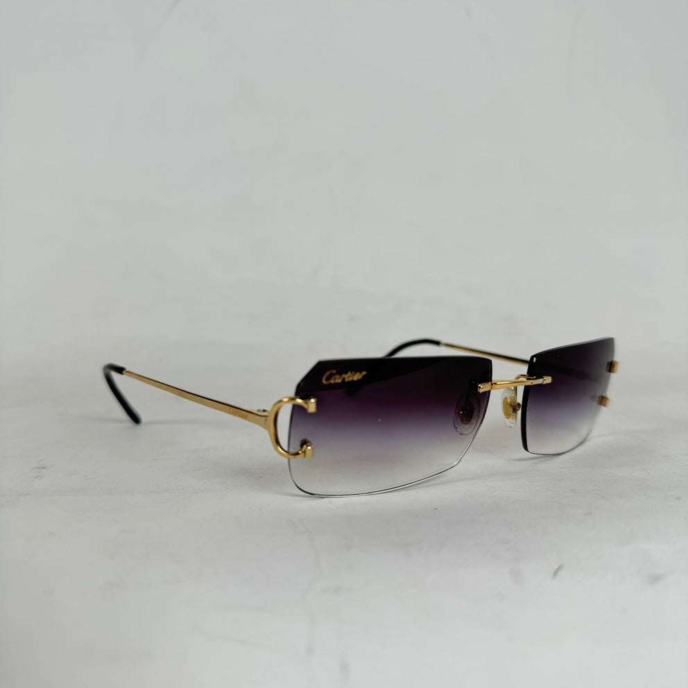 Cartier Big C Fluorescent Gold Wire Frame Glasses