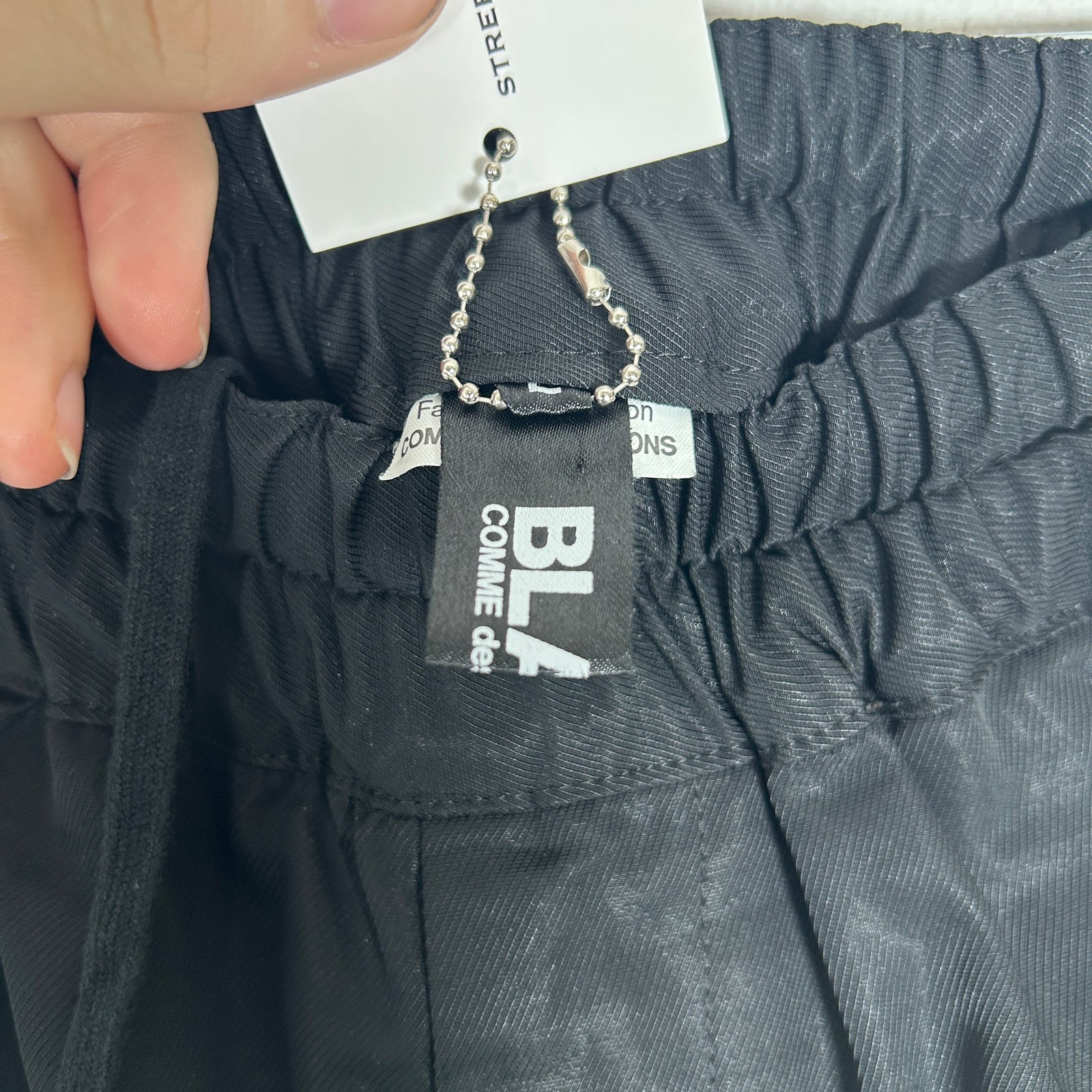 CDG Black Zipper Seam Pants Size L