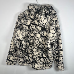 ERL White Skull Wool Fur Hoodie Size S
