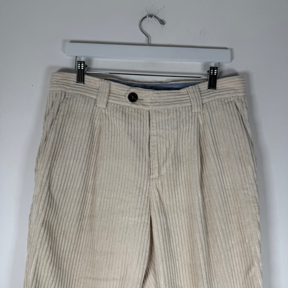 Brunello Cucinelli White Corduroy Slacks Size 31