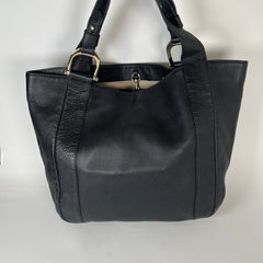 Gucci Black Leather Shopper Tote
