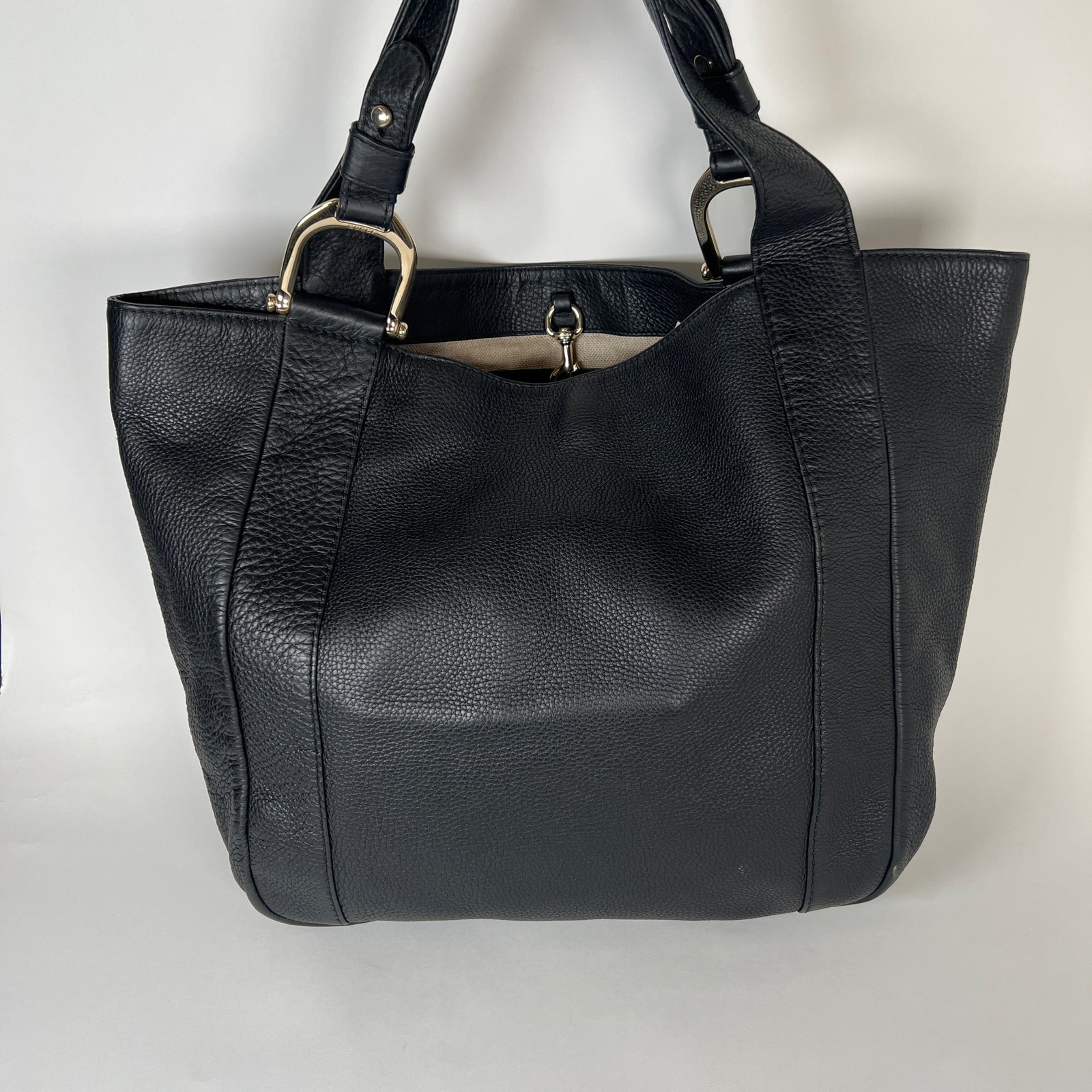 Gucci Black Leather Shopper Tote