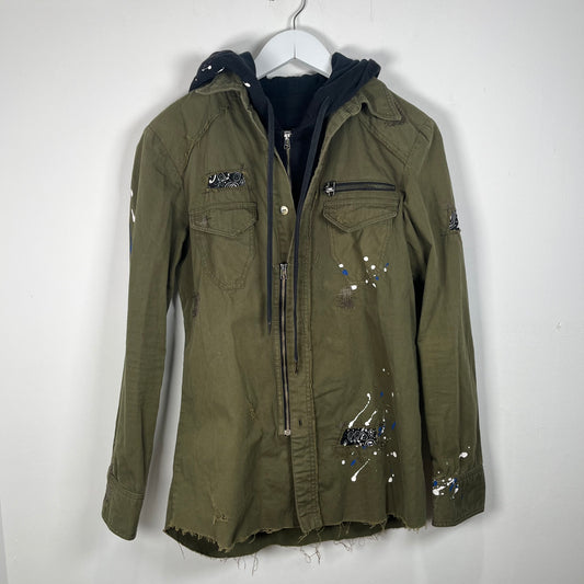 14th Addiction Green Boro Splatter Field Jacket Size 1