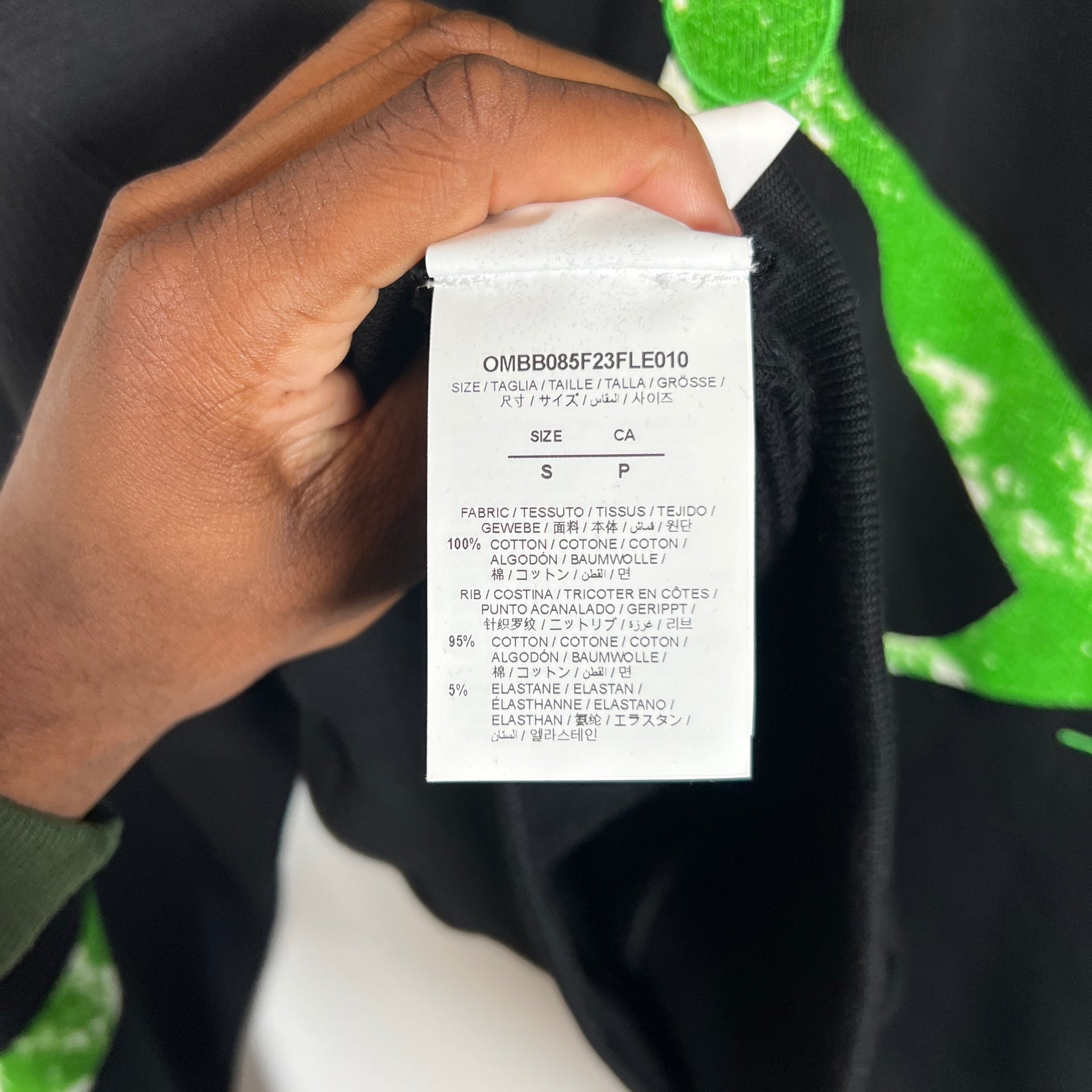 Off-White Black/Green 'Moon Camera' Hoodie Size S