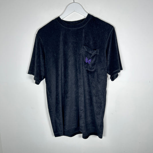 Needles Black Towel Logo Pocket T-Shirt Size S