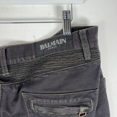 Balmain Distressed Repair Biker Jeans