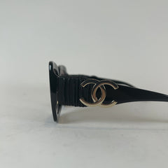 Chanel Square Frame Calfskin Leather Sunglasses