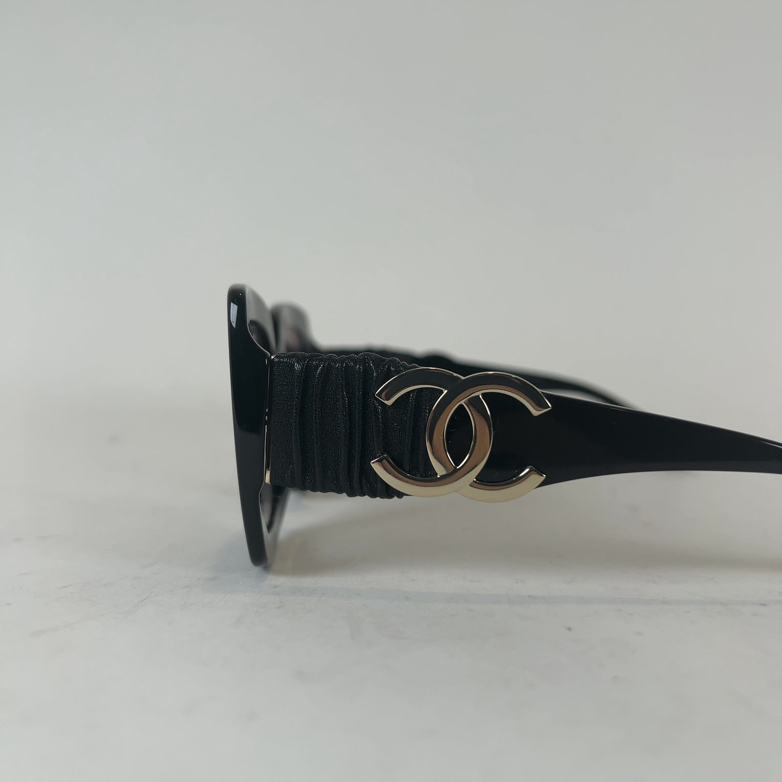 Chanel Square Frame Calfskin Leather Sunglasses