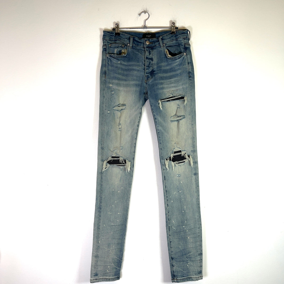 Amiri MX1 Black Patch Denim Jeans