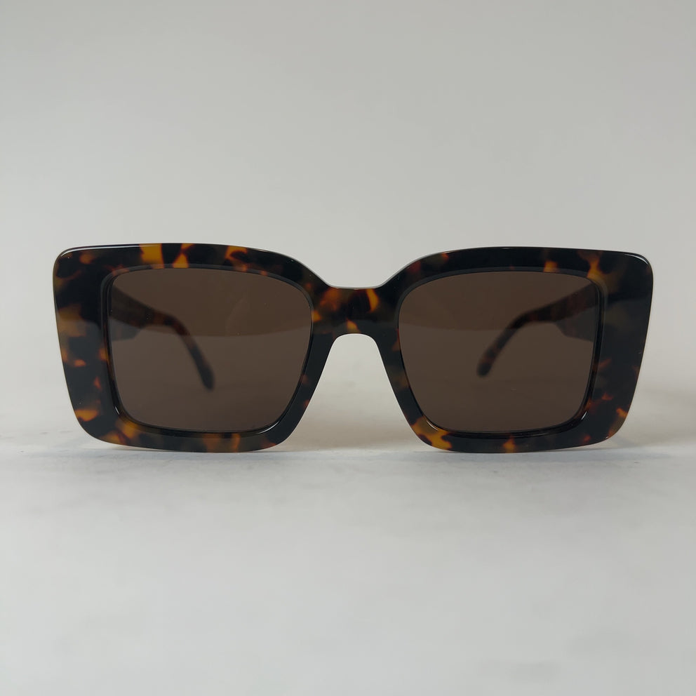 Palm Angels Large Square Tortoise Shell Frame Sunglasses
