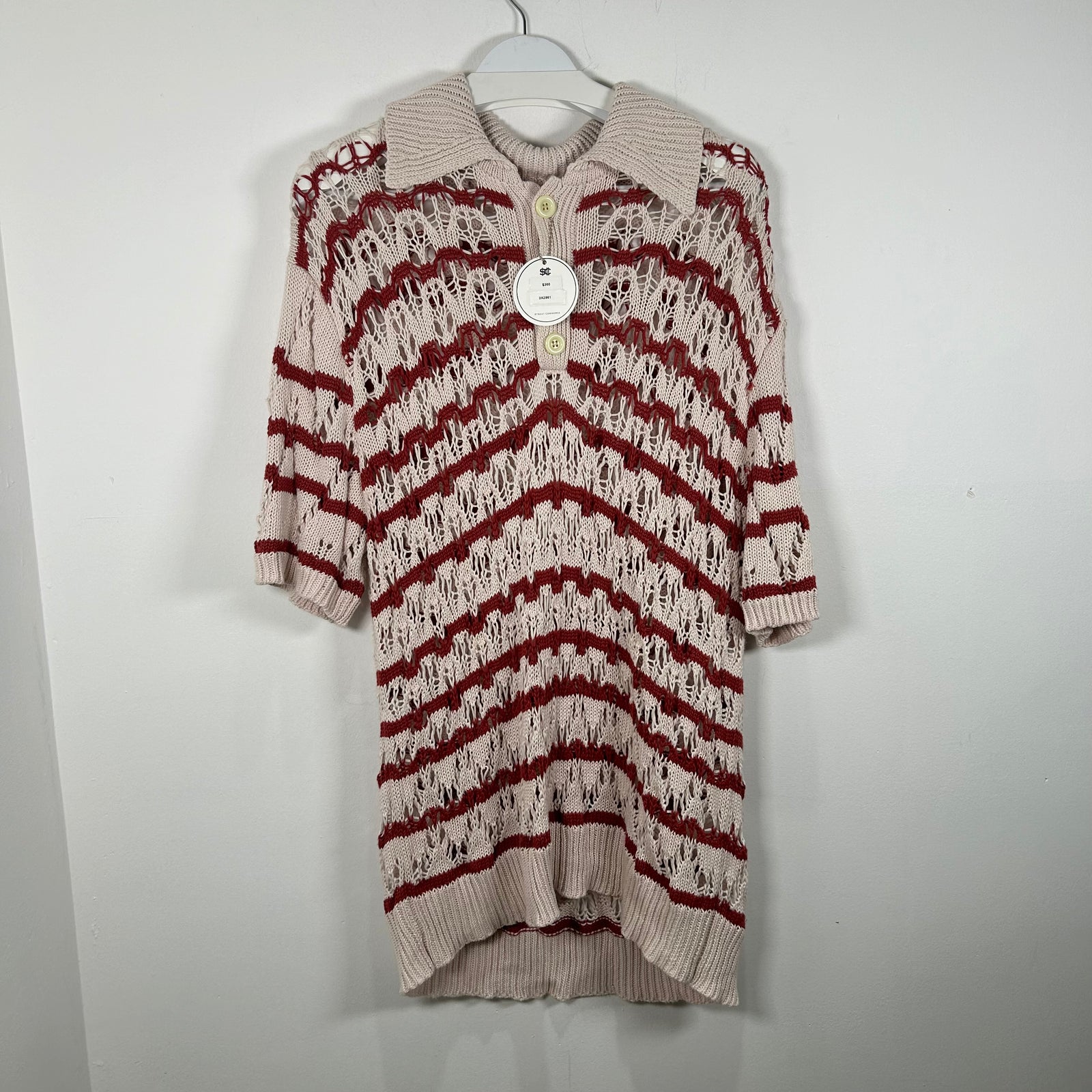 Our Legacy Striped Knit Polo Shirt Size L