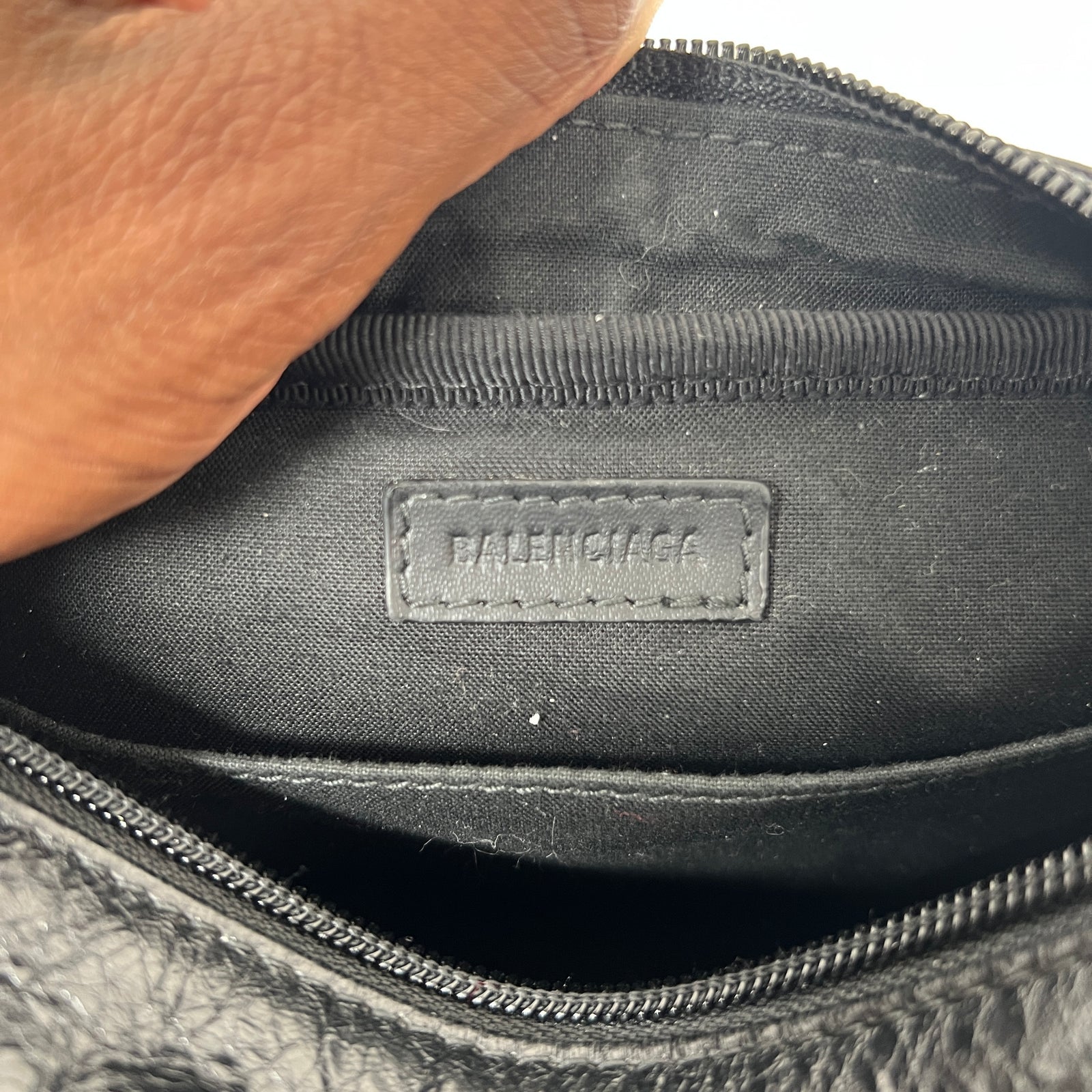 Balenciaga Black Leather Small Logo Crossbody Bag