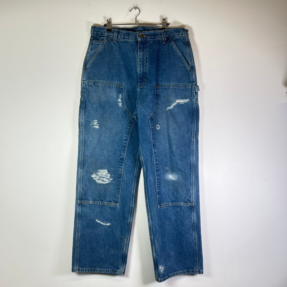 Carhartt Vintage Distressed Denim Double Knee Carpenter Jeans