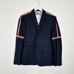 Thom Browne Navy Wool Side Stripe Blazer Size 3