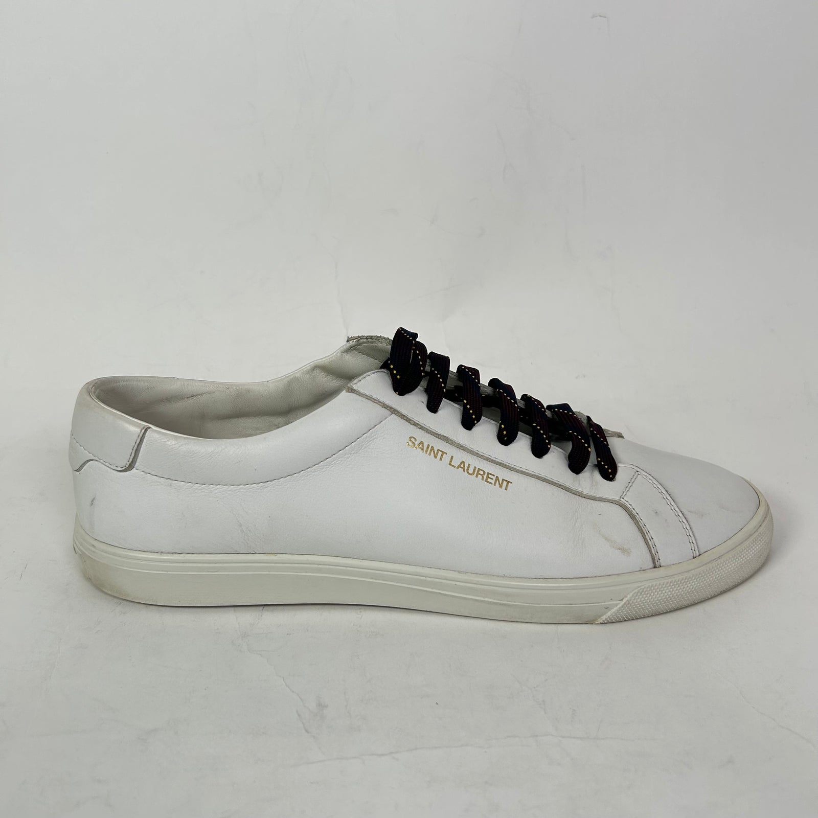 Saint Laurent White Andy Leather Low-Top Sneaker Size 42