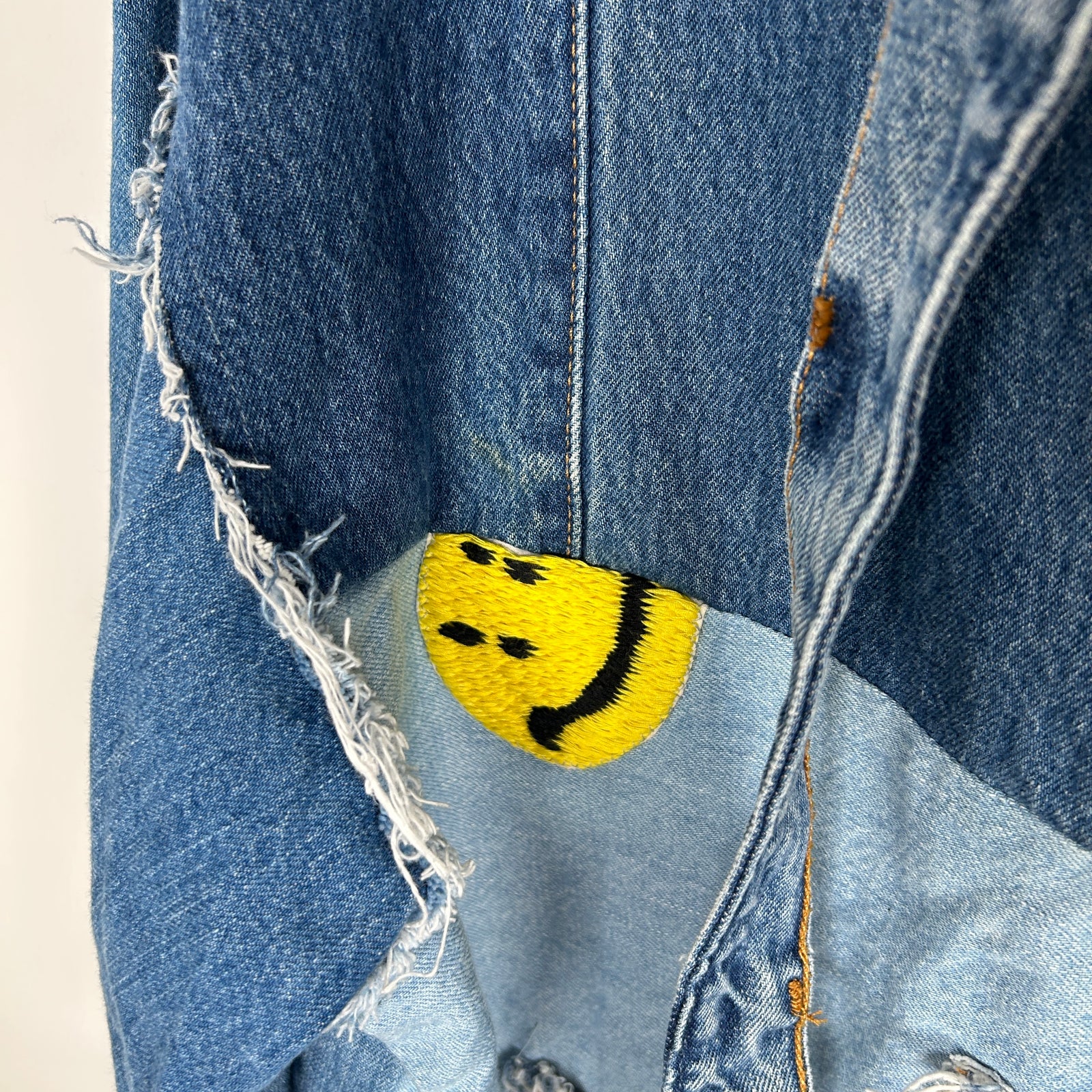 Kapital Baja Denim Patchwork Poncho Hoodie Size OS