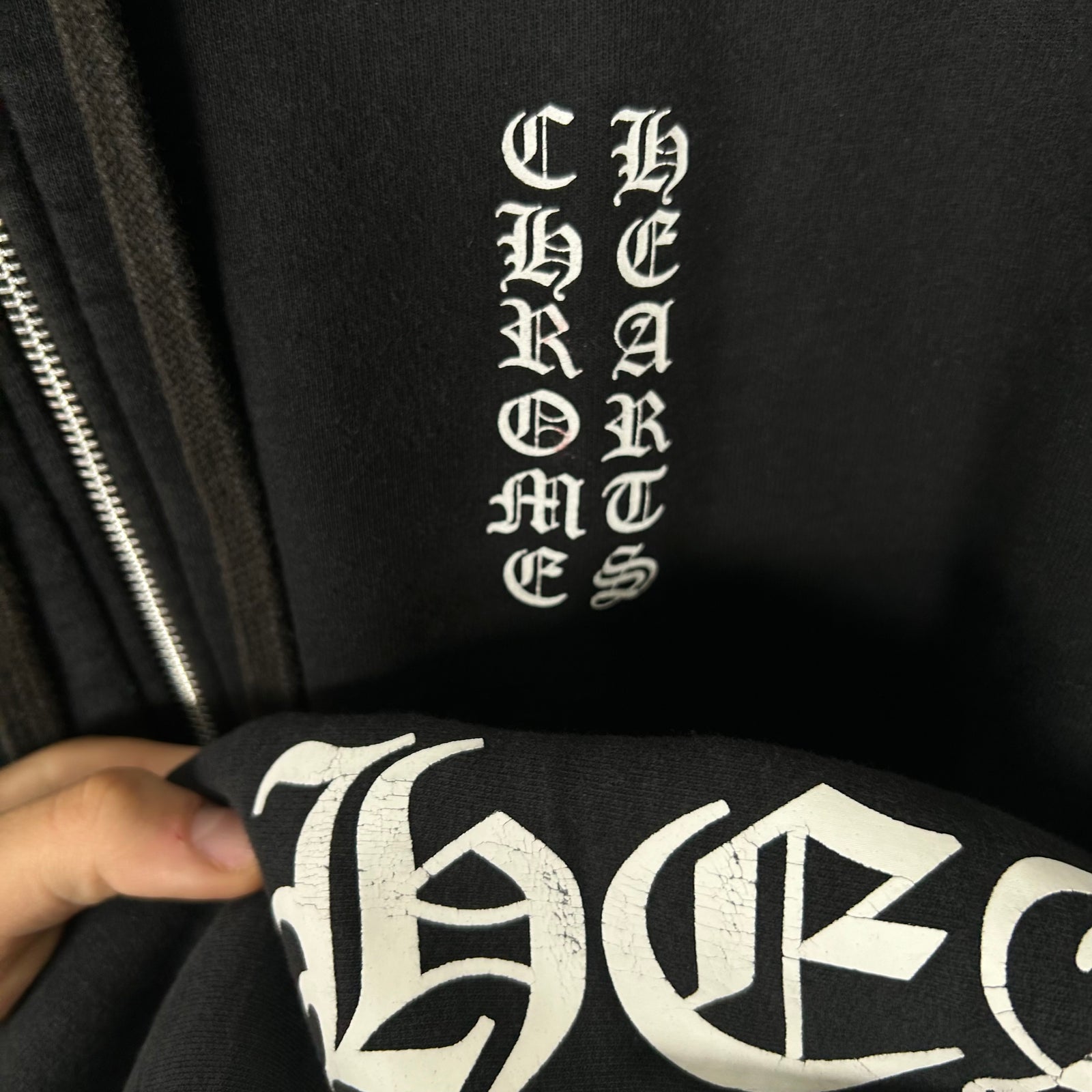 Chrome Hearts Thermal Lined Hoodie Spell-Out Sleeves Size L