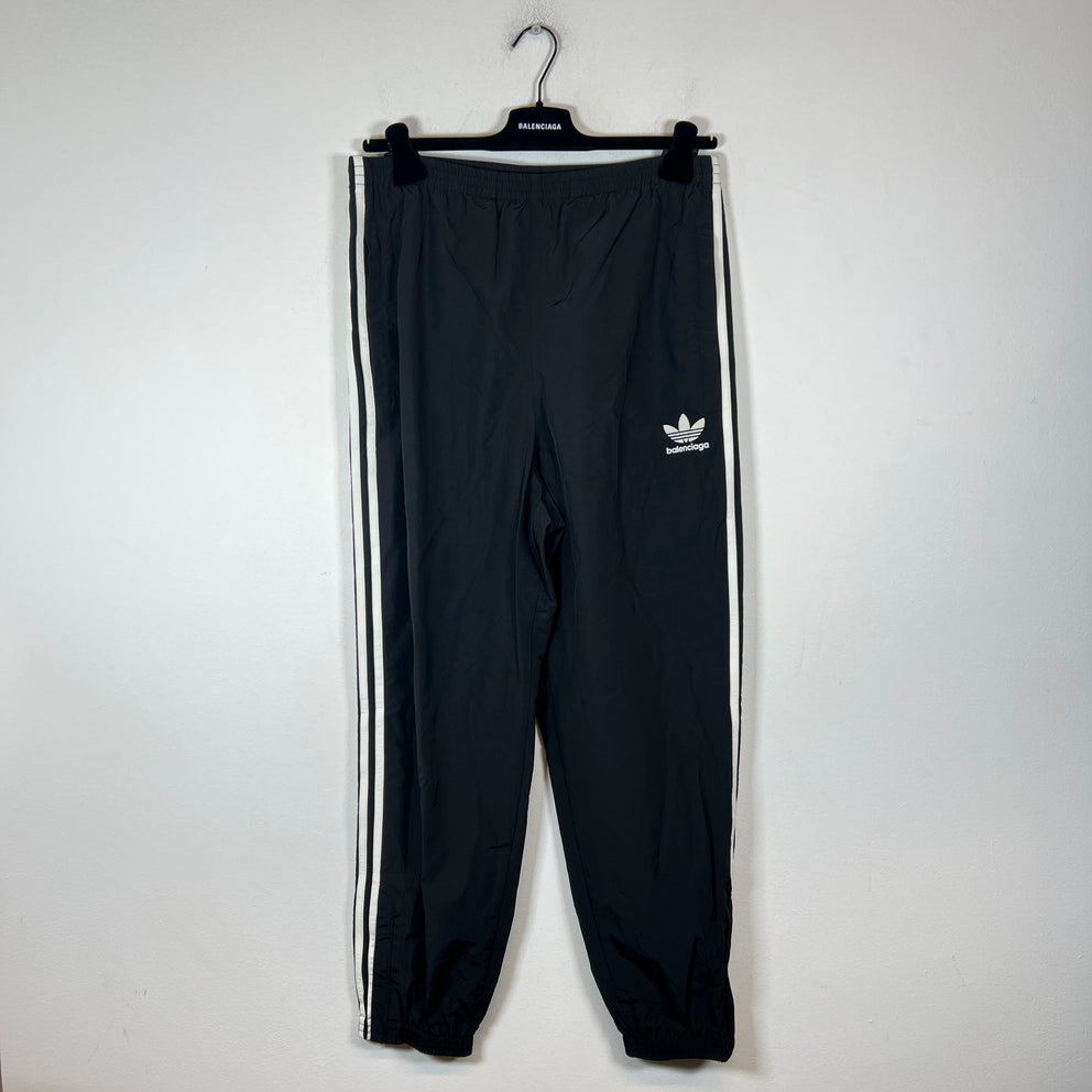 Balenciaga x Adidas Black Striped Nylon Track Pants Size 32