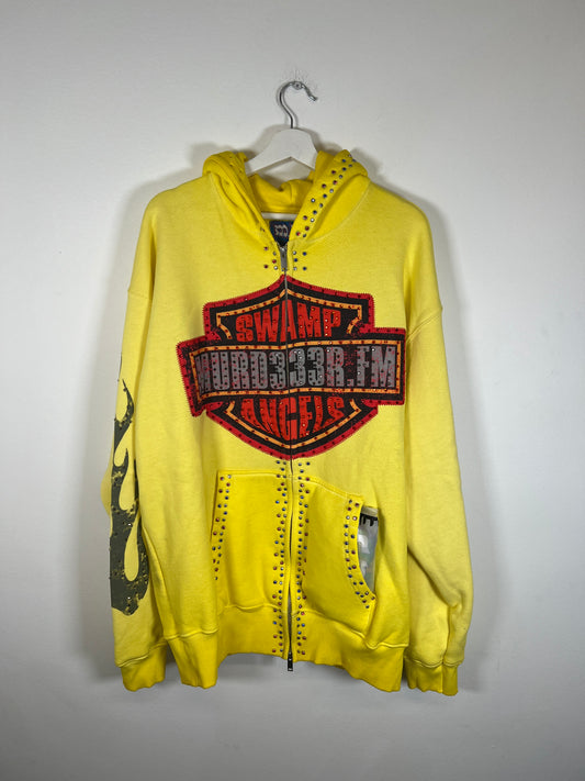 Murd333r.Fm Yellow Chopper Hoodie Size XXL