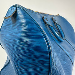 Louis Vuitton Blue Epi Leather Duffle Keepall Size 45