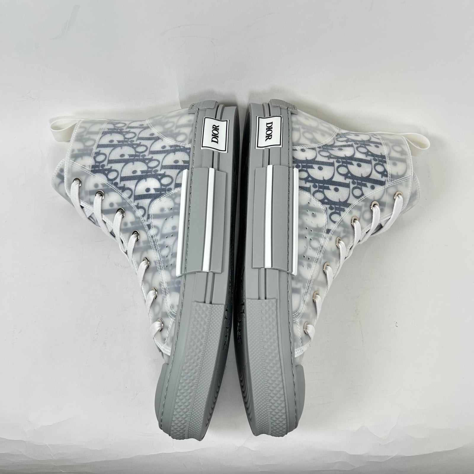 Dior B23 Blue/Grey Oblique Transparent High Top Sneaker Size 43