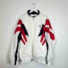 Balenciaga White/Red 3B Sport Track Jacket Size M