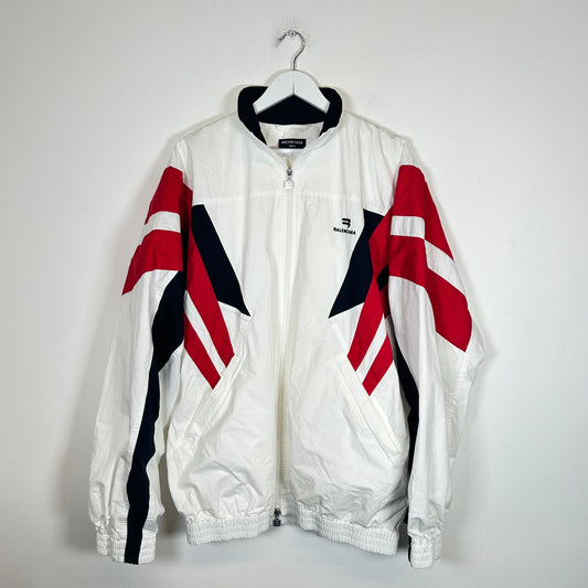 Balenciaga White/Red 3B Sport Track Jacket Size M
