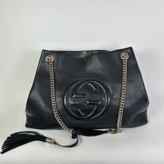 Gucci Soho Chain Pebbled Calfskin Bag