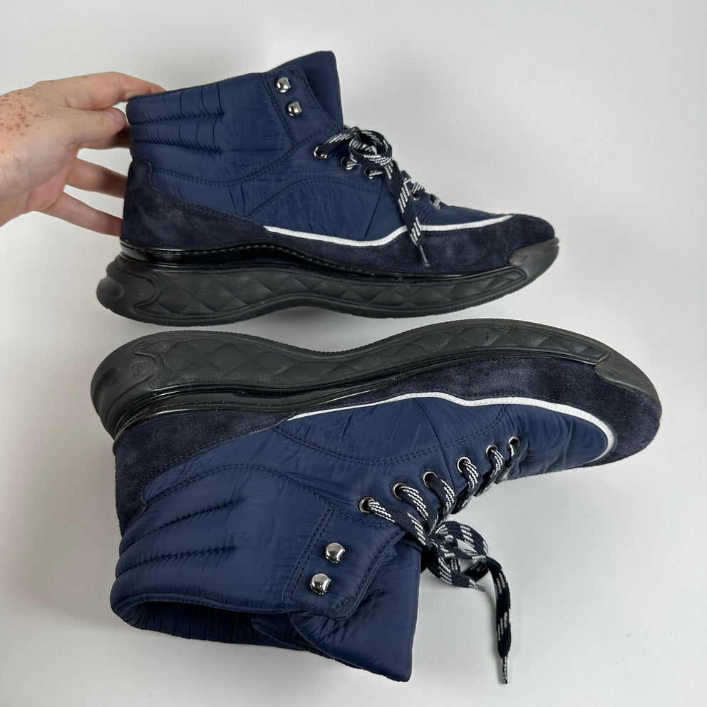 Chanel High Navy Trainers Size 46