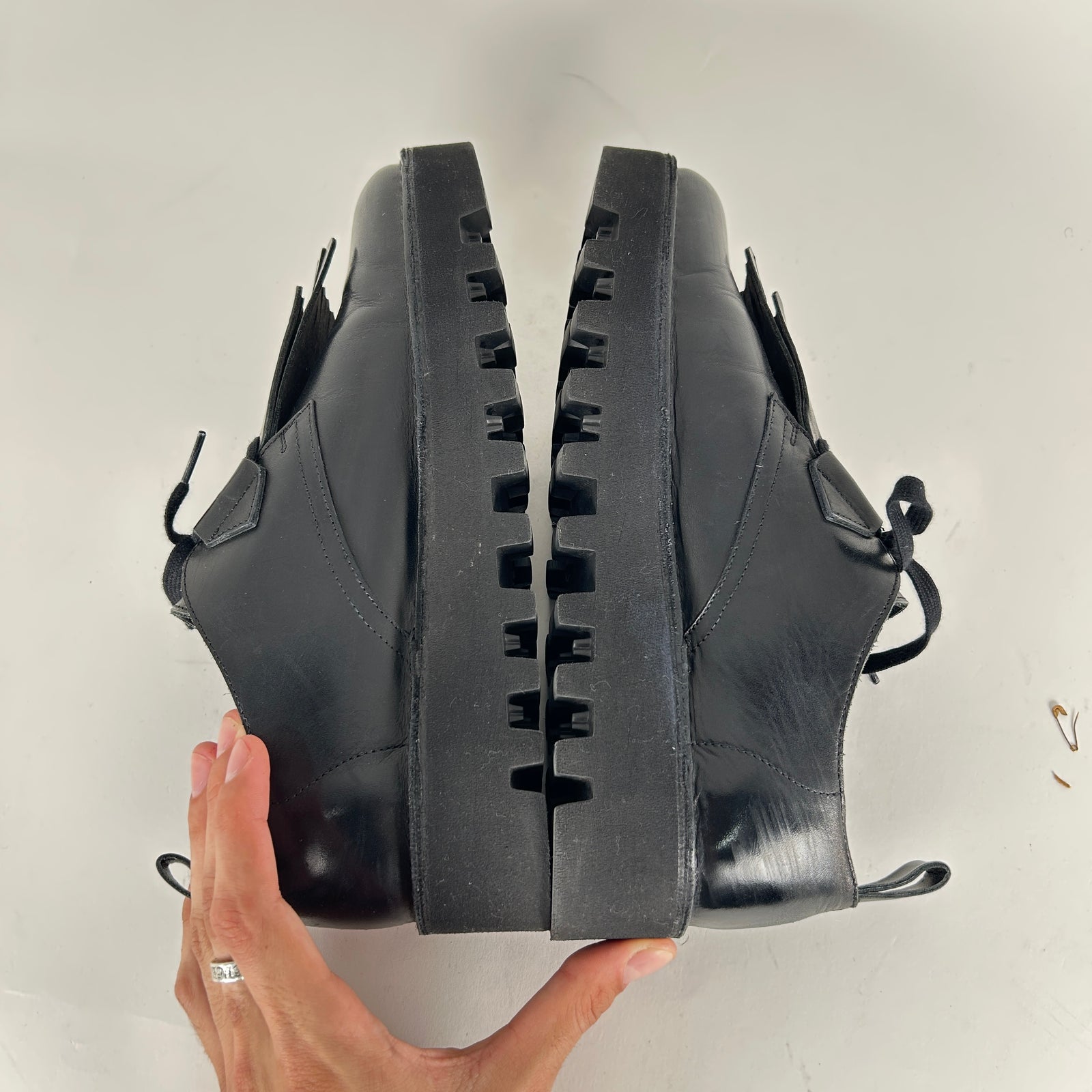 Engineered Garments Black Leather Tassel Loafers Size 10