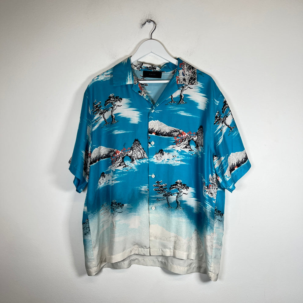 Amiri Blue Hawaiian Button-Up Shirt Size XXL