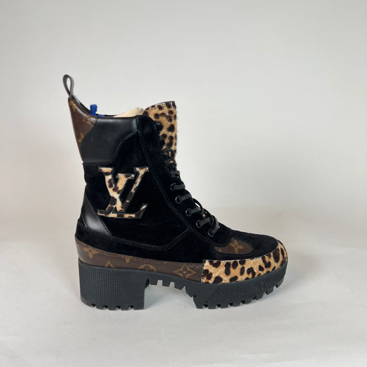 Louis Vuitton Monogram Jungle Platform Desert Boots Size 37