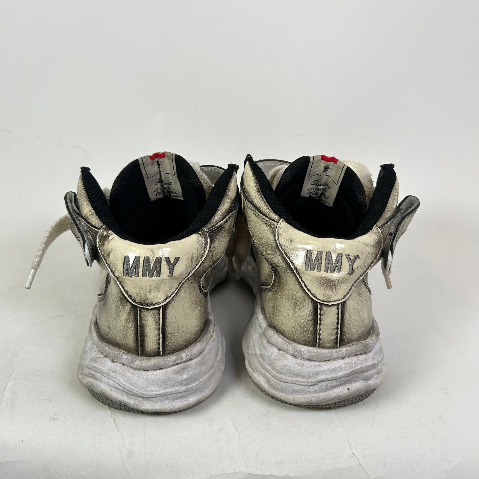 MMY Brushed Patent Leather Wayne High-Top Sneakers