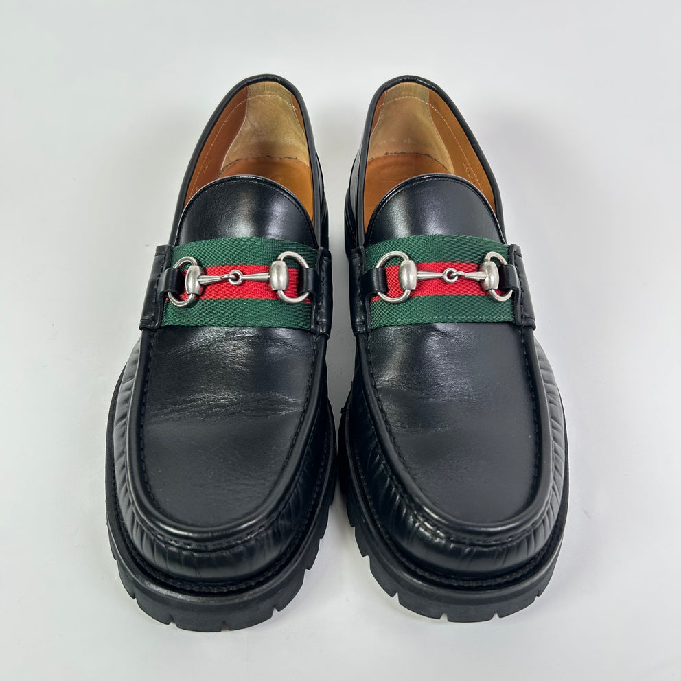 Gucci Horsebit Web Lug Sole Loafers