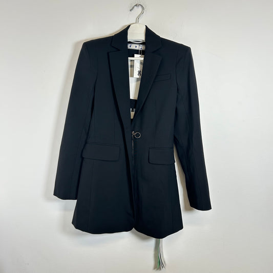 Off-White Black Open Back Twill Blazer Size 38