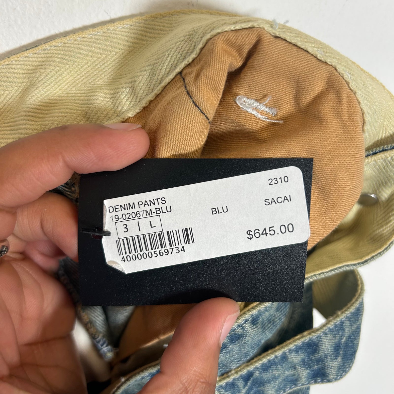 Sacai Lightwash Zipper Denim Jeans 32