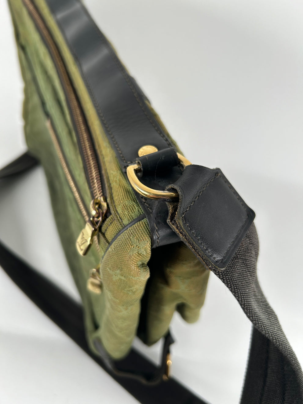Louis Vuitton Mini Sac Maman Green Canvas Monogram Strap Bag
