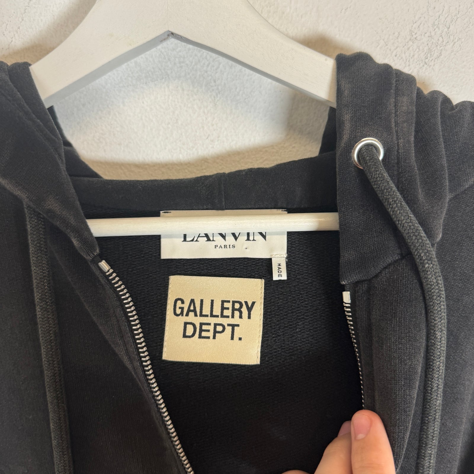 Gallery Dept x Lanvin Black Zip-Up Hoodie Size XL