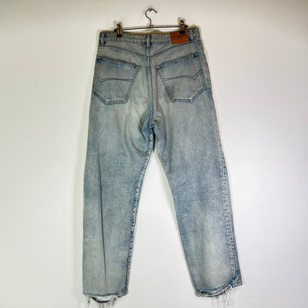 Balenciaga Lightwash 'O-Leg' Denim Jeans