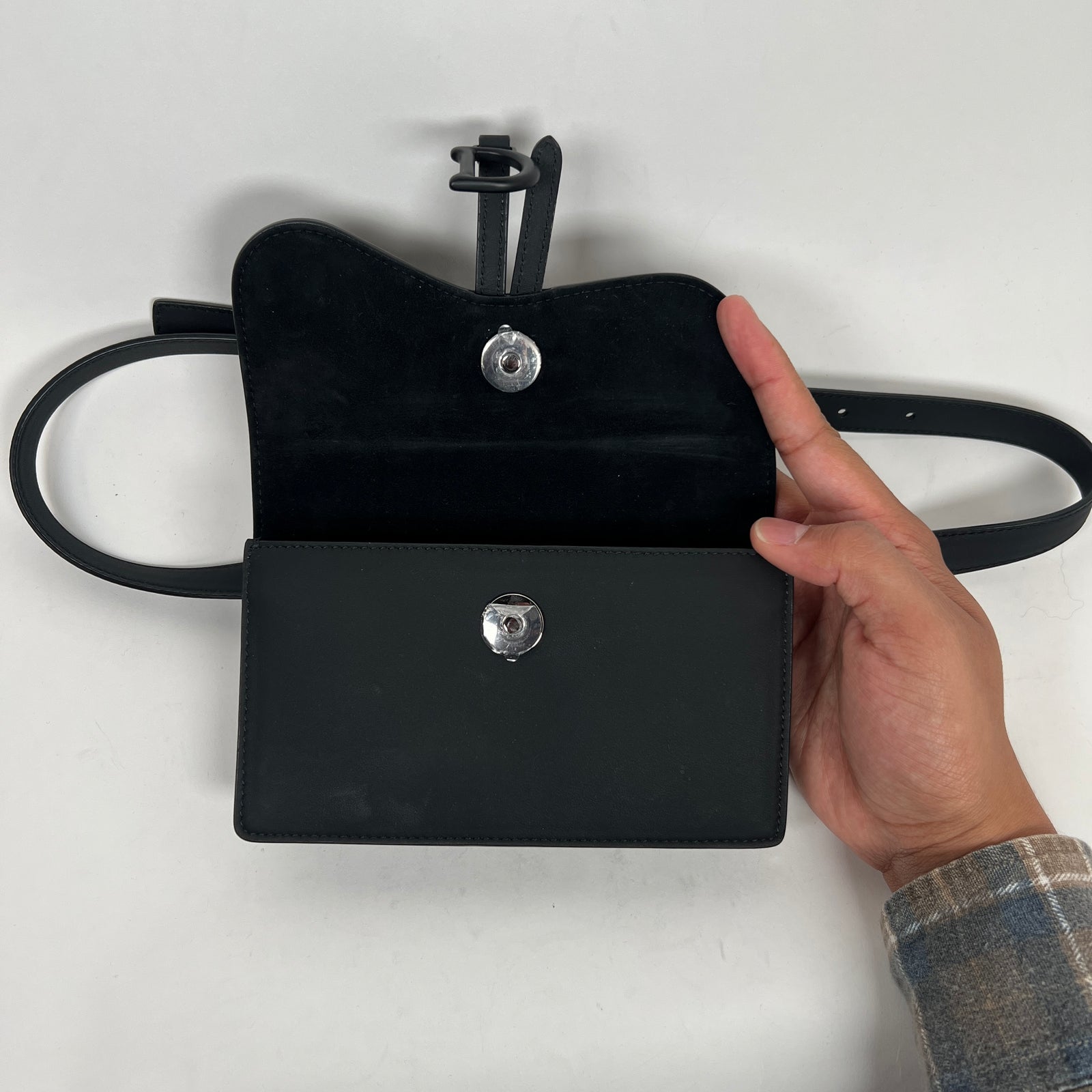 Dior Black Ultra Matte Calfskin Saddle Belt Bag