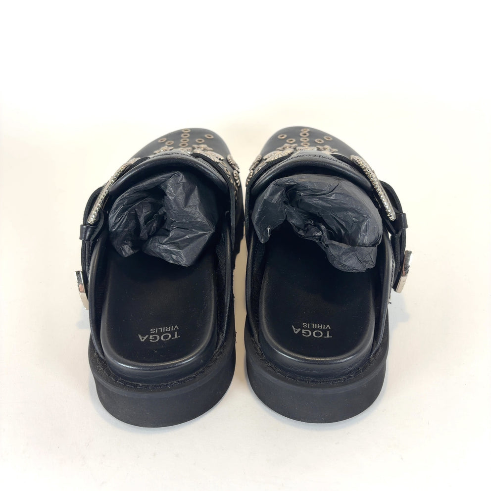 Toga Virilis Leather Studded Mules