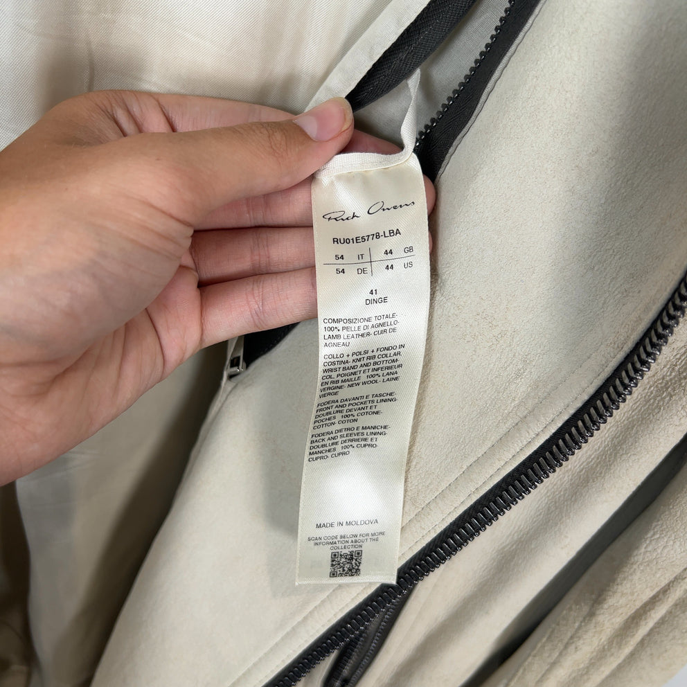 Rick Owens SS25 Hollywood Blistered Lambskin Leather Jacket